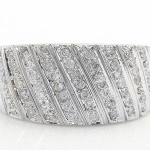 0.70 Carat Natural DIAMONDS in 14K Solid White Gold Women Engagement Ring